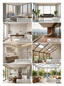 فيلم عاكس فضي أزرق فاتح ذو رؤية أحادية الاتجاه، فيلم زخرفي تجاري للمباني والنوافذ الزجاجية العازلة للحرارة - Product Image 4