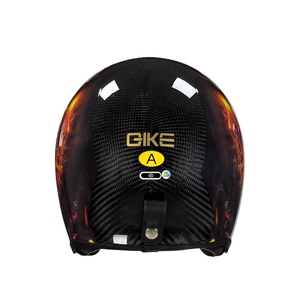 Casco de Motocicleta Retro de Fibra de Carbono, Estilo Americano, Casco Abierto con Espejo Interno, Casco Tres Cuartos - Product Image 3