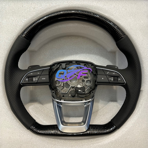 Avec bouton de démarrage <span class=keywords><strong>S</strong></span>-<span class=keywords><strong>Line</strong></span> Demi <span class=keywords><strong>volant</strong></span> en carbone Alcantara pour Audi Q8 SQ8 A3 A4 B9 A5 B8 A6 C7 A7 S3 S4 RS3 RS5 RS7 RS6 C8 - Product Image 5
