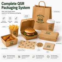 Boîtes en carton ondulé personnalisées avec logo imprimé, sans PFAS, écologiques, résistantes à la graisse, pour frites et hamburgers de restauration rapide, emballage pour restaurants