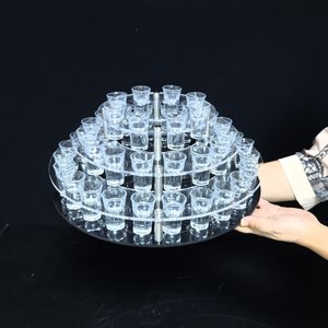Exhibidor de Vino Acrílico Transparente Portátil Moderno de 3 Niveles - Estante Apilable para Fiestas, Bodas y KTV - Product Image 2