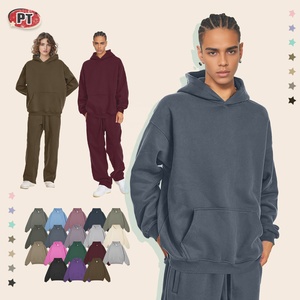 Sweat-shirt à capuche unisexe épais 350G, style américain, doublé <span class=keywords><strong>polaire</strong></span>, couleur unie, coupe oversize, effet délavé, tendance <span class=keywords><strong>nationale</strong></span>, pour l'hiver - Product Image 2