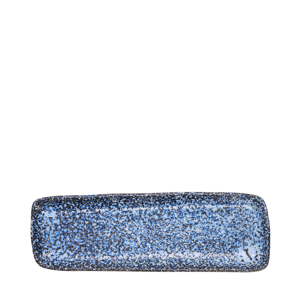 Vassoio Rettangolare Granilla Fountain 30x10 Cm, Piatto in Ceramica Blu Maculato - Product Image 1