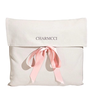 Bolsa de Embalaje de Regalo de Lujo de Alta Calidad con Logotipo Personalizado Impreso, Bolsa de Algodón con Diseño de Espiga a Prueba de Polvo para Zapatos, Ropa y Cosméticos - Product Image 1