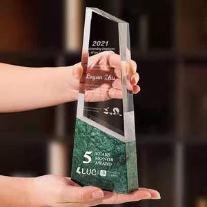 ถ้วยรางวัลหินอ่อนคริสตัลแบบใหม่ถ้วยรางวัลแกะสลักคริสตัลสำหรับเป็นของขวัญของที่ระลึกสั่งทำ - Product Image 1