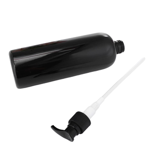 Bouteilles vides rondes en PET blanc/noir de 1000 ml avec pompe pulvérisatrice pour gel douche, lotion, shampoing et après-shampoing (soins capillaires) - Product Image 4