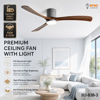Ventilateur de plafond moderne avec lustre LED, 6 vitesses, moteur DC en cuivre pur, variateur de vitesse, télécommande, ABS, vente directe usine OEM/ODM pour chambre à coucher