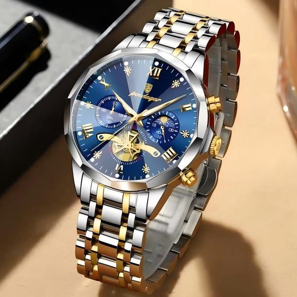 POEDAGAR 938 24-Hour Display 3ATM Waterproof Original Luxury Fashion Men Watches Quartz Movement Luminous Watches for Male
