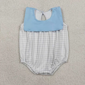 Conjunto de Ropa Casual para Bebés Recién Nacidos, Conjunto de 2 Piezas con Pantalones Cortos Azules y Romper de Burbujas para Niños - Product Image 3