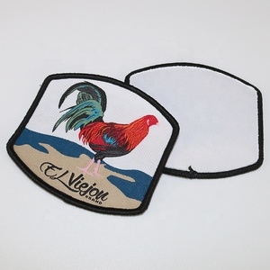 中国メーカーカスタムブランド動物デザインメローエッジアイアンタグ織り服ラベル帽子用パッチ - Product Image 3