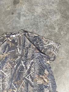 OEM&ODM Streetwear Personnalisé Imprimé Oversize Tricoté 100% Polyester Lourd Vintage Camouflage Manches Courtes Graphique - Product Image 2