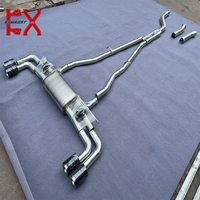 Système d'échappement complet Valvetronic en acier inoxydable poli miroir de 1,5 mm d'épaisseur pour BMW 540i G30 2017, type B58, avec tuyau de descente droit.