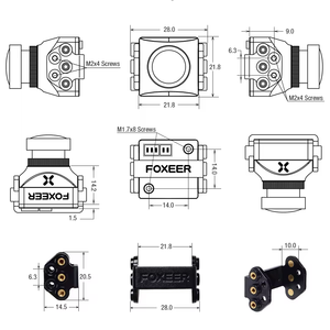 Foxeer Mini Carbon Fiber 2.1mm Lens 1200TVL 4:3 PAL NTSC 4.5V-25V Input Voltage Racing Accessories <b>4K</b> Resolution RC UAV - Product Image 2