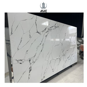 แผ่นควอตซ์ลายขาว Calacatta หนา 20 มม. ขายส่ง แผ่นใหญ่ รับสั่งทำพื้นผิวโต๊ะทันสมัย ทนทาน กันน้ำ ผลิตในเวียดนาม - Product Image 1