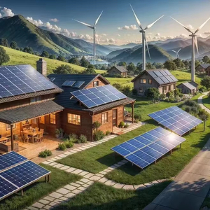 ระบบพลังงานแสงอาทิตย์และพลังงานลมสำหรับใช้ในบ้าน CE ขนาด 10KW 20KW 30KW หรือที่เรียกว่าระบบไฮบริดพลังงานแสงอาทิตย์และลม พร้อมตัวควบคุมพลังงานลมแบบไฮบริด MPPT - Product Image 3