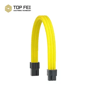 New Design Yellow 30cm Mod Atx Psu Extension Cable Kit For Computer Gaming Case With Comb