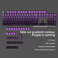 Capuchons de touches PBT Cherry Profile 133 touches, dégradé Blackberry Contour, gravure latérale, sublimation, pour clavier mécanique à interrupteurs MX