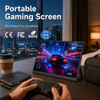 Moniteur portable 15,6 pouces 1080P FHD USB-C/HDMI Écran d'ordinateur HDR IPS Moniteur de jeu compatible avec ordinateur portable PC MAC Téléphone