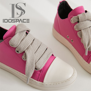 Scarpe Casual in Pelle, Sneakers di Lusso con Lacci, Scarpe Basse da Donna, Sneakers Nere Streetwear - Product Image 4