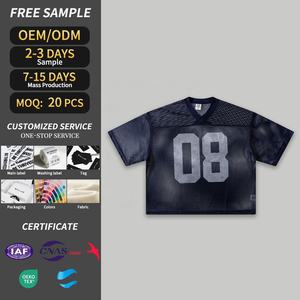 Fabricantes de camisetas vintage Camiseta de malla deportiva de fútbol de secado rápido Camiseta de calle de poliéster 100% de alta calidad de gran tamaño - Product Image 2