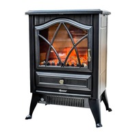 Cheminée électrique autoportante en métal avec flamme LED Koctas, thermostat réglable, pour usage domestique et hôtelier