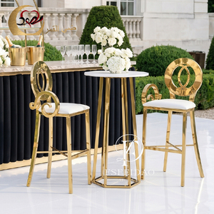 Wholesale Gold Stainless Metal Event and Wedding Bar Chair High Bar <b>Stool</b> - Product Image 6