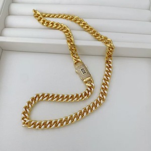 Nouveau Collier en Or 18 carats avec Zircon, Style Monaco Goutte d'Huile 8mm, Hip-hop, pour Couples, Unisexe, Chaîne Cubaine Plaqué Cuivre - Product Image 4