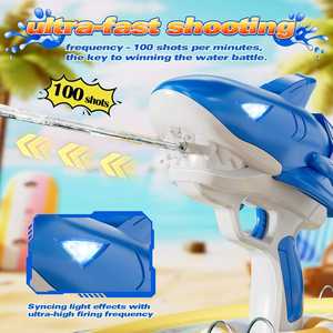 鲨鱼电动水枪带灯远程喷射水枪玩具夏季成人儿童户外游戏 - Product Image 5