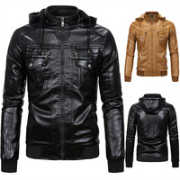 Veste de moto unisexe FLN en cuir PU de haute qualité, coupe ajustée, noire, en toile, coupe-vent, avec fermeture éclair et méthode de tissage crocheté pour l'hiver