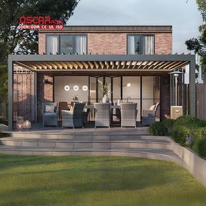 Ombrage ignifuge manuel automatique 3X4M Jardin Patio Cour <span class=keywords><strong>Alumil</strong></span> Profils de persienne bioclimatiques Pergola - Product Image 1