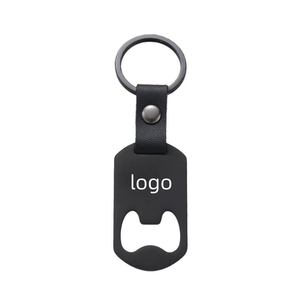 Porte-clés décapsuleur en acier inoxydable argenté fait main avec logo personnalisé et impression UV – Style tendance, cadeau promotionnel - Product Image 1