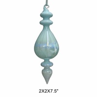 Adorno Navideño de Cristal Opalescente Azul Pastel, Decoración Colgante Elegante con Remolino para el Hogar, Fiesta, Árbol de Navidad