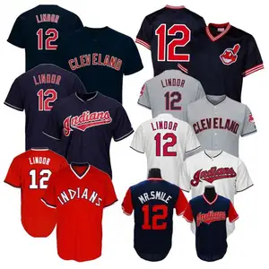 Maillots de base-ball indiens de bonne qualité, uniformes, cousus, brodés, 12 #