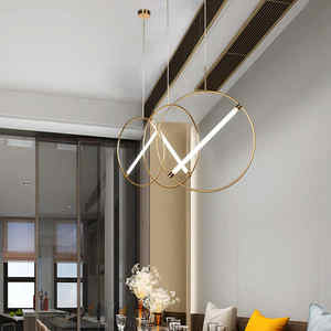 Lampadario Minimalista Post-moderno Creativo, Lampade Sospese Circolari per Ristoranti e <span class=keywords><strong>Negozi</strong></span> di Abbigliamento, Luce Pendente Geometrica per Caffè e Comodini - Product Image 1