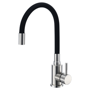 Robinet de cuisine en acier inoxydable 304 avec flexible, monocommande, à poser sur plan, design minimaliste pour évier, lavage de légumes, balcon - Product Image 2