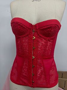 Viviblook Z319TP Women Sexy Lace Corset Lace Hollow Sleeveless Strapless <b>Vest</b> Tank <b>Top</b> for Women - Product Image 5