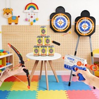 Juego de Tiro con Arco con Luces LED, 2 Arcos, 2 Portaflechas y Juego de Tiro con Flechas 3 en 1 para Niños, para Deportes al Aire Libre e Interior