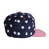 Casquettes Snapback Hiphop en sergé de coton à 6 panneaux, broderie 3D, motif lettre drapeau américain, casquette de baseball, visière plate pour l'extérieur