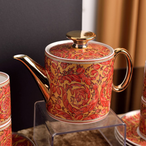 Juego de Café de Porcelana de Hueso de 15 Piezas, Estilo Europeo, Color Rojo, de Lujo, Decoración para el Hogar, Gran Venta - Product Image 2