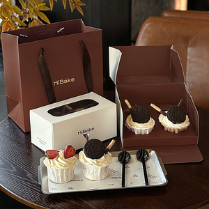 Boîte à pâtisserie avec fenêtre transparente, personnalisable, pour cupcakes, muffins, pâtisseries, emballage OEM, logo, boîte à dessert à emporter, fournisseur de boîtes à gâteaux - Product Image 3