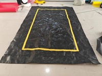 Tapis de trampoline à l'élastique noir PP de haute qualité avec lignes d'avertissement jaunes et crochets triangulaires au prix d'usine vente intérieur extérieur