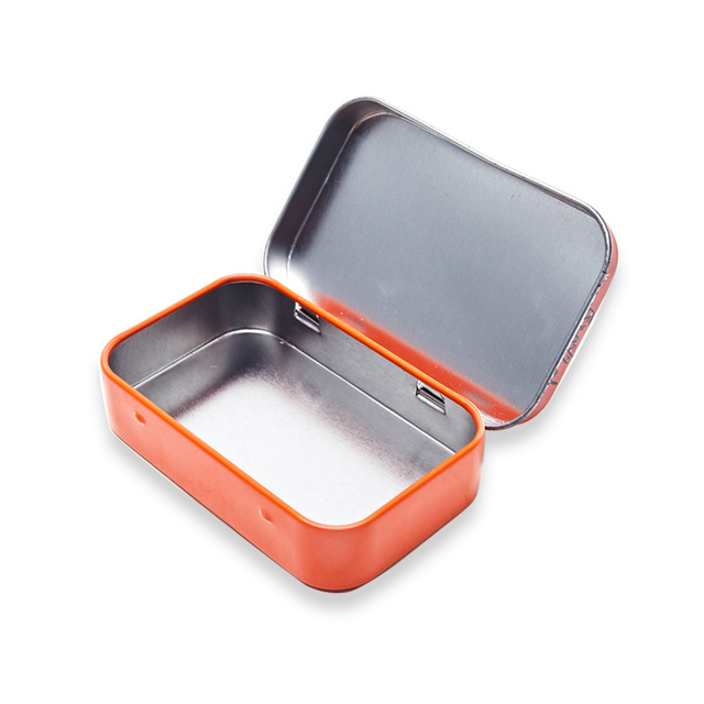 Custom Color Empty Rectangular Tin Box Cigarette Gift Candy Box Small Metal Box with Hinge Canister