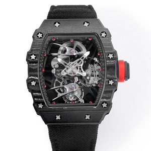 Modèle personnalisé, forme de barillet, haut de gamme, mode haut de gamme, tourbillon, fibre de carbone, montre mécanique pour homme - Product Image 1