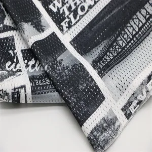 2021 Hot Sale Newspaper Printing Polyester Net Knitting Fabric For Shorts Lining