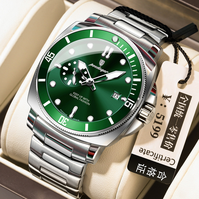 Jam Tangan Pria Stainless Steel Quartz Watches Date Display Unique Charm Classic Men Watch Luminous Hands Waterproof Relojes