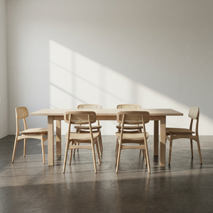 Chaise de salle à manger nordique en bois avec assise tressée, mobilier de restaurant, sièges modernes pour salle à manger - Product Image 1
