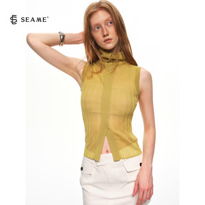 Seame 5/21 [Nuevo Producto 5% de Descuento] Chaleco de Punto Transpirable Semitransparente de Verano, Estilo Vintage para <span class=keywords><strong>Mujer</strong></span> - Product Image 5