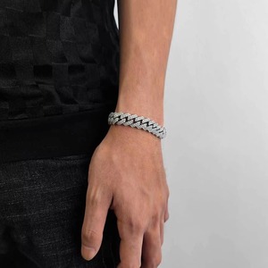 Bracelets cubains personnalisés en forme de diamant double couche GRA Moissanite, en argent S925, style streetwear urbain, bijoux rap glacés, fournisseur - Product Image 3