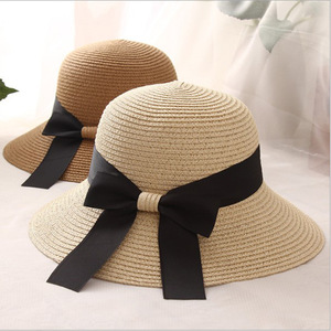 Chapeau seau Panama mode pliable chapeau de paille femmes été ombre Protection solaire en plein air <span class=keywords><strong>plage</strong></span> vacances <span class=keywords><strong>plage</strong></span> casquette de <span class=keywords><strong>plage</strong></span> - Product Image 1