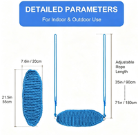 Siège de balançoire pour enfants en plastique artisanal réglable pour tout-petits Ropecube, pour usage intérieur/extérieur, parc de trampoline, école, crochet à pression durable